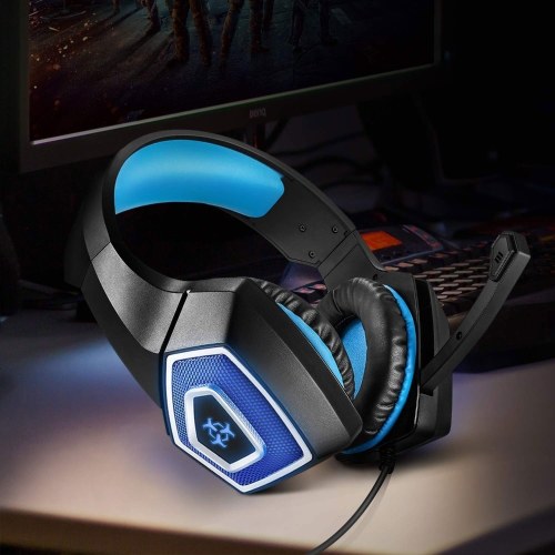 

Cross-border explosion Hunterspider V-1 headset gaming headset RGB luminous wired computer PS4 headset Black and blue (ZXV80001)