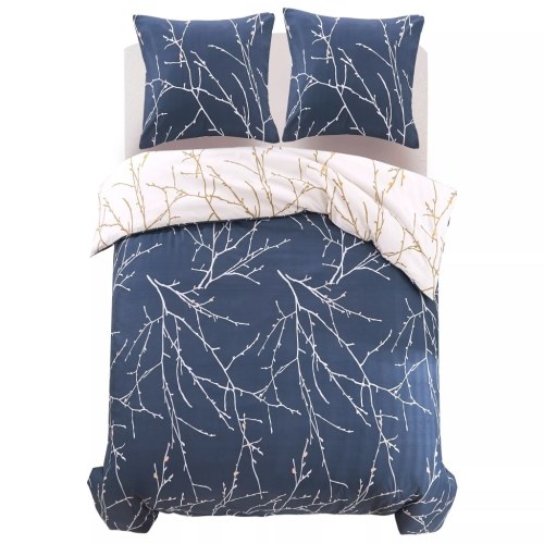 3 Pcs Duvet Cover Set Print Sprigs 240x220 / 80x80 cm 3 Pcs Duvet Cover Set Print Sprigs 240x220 / 80x80 cm