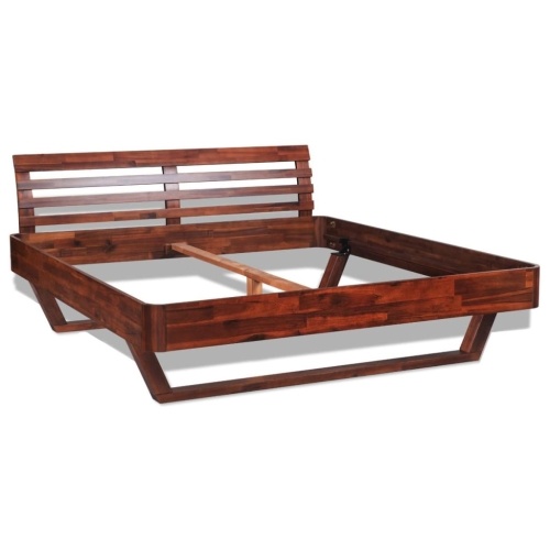 Bed Frame Acacia Wood Brown 140x200 cm