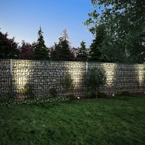 2D Gabion Fence Set 2008x1030 mm 4 m Galvanised