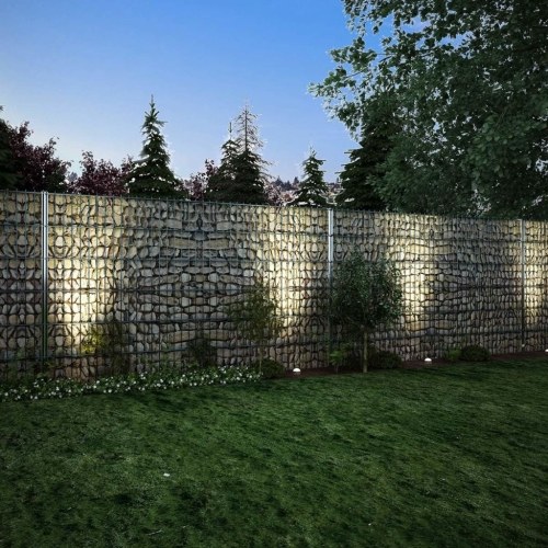 2D gabion fence set 2008 x 1230 mm 8 m Gray