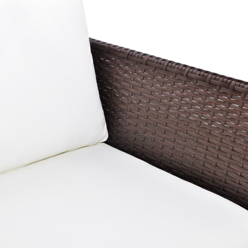 Браун Открытый Поли Ротанг трехместная Lounge Set