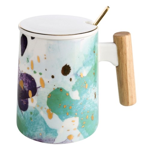 Tooarts Mug with Lid Ceramic Tea Cup Coffee Cup Large-capacity Mug with Wooden Handle 304 Steel Spoon Gift Packaging Cups for Office Staff or Home Using 3 Styles
Tooarts Mug with Lid Ceramic Tea Cup Coffee Cup Large-capacity Mug with Wooden Handle 304 Steel Spoon Gift Packaging Cups for Office Staff or Home Using 3 Styles
