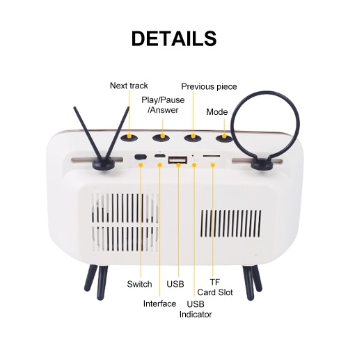 Retro TV TV Bluetooth Speaker Outside Outdoor Creative Mobile Phone Stand Small Sound Creative Subwoofer PTH800 Silver
Retro TV TV Bluetooth Speaker Outside Outdoor Creative Mobile Phone Stand Small Sound Creative Subwoofer PTH800 Silver