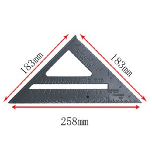 

British System / Metric System Triangular Rule 90° Wide Bottom Thicken Aluminium Alloy Carpenter's Square 45° Angle Square