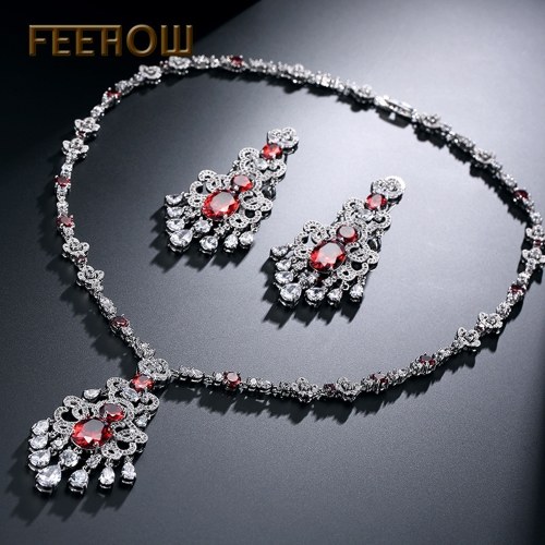 FEEHOW exotic micro-inlaid zircon necklace set FEEHOW exotic micro-inlaid zircon necklace set