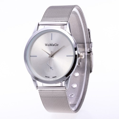 Simple Unisex Watch Fashionable Alloy Wristwatch for Men Women with Weave Knitted Strap Band