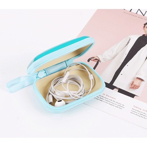 

Creative Square Zipper Bag Headset Key Ring Storage Box Tinplate Storage Coin Purse Metal Case