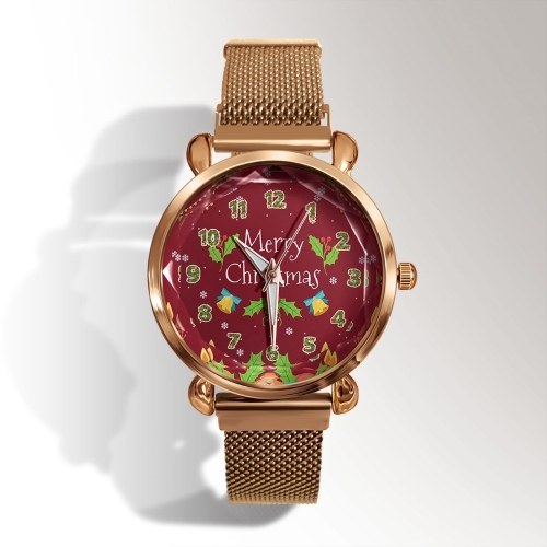 

Christmas Eve Letters Festive Fashion Student Female Trend Magnetic Clasp Gold Shell Watch Quartz Watch 2