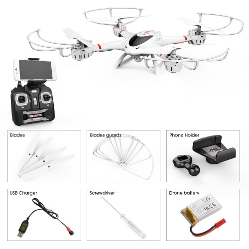 DBPOWER MJX X400W FPV Drone с Wi-Fi-камерой Live Video Безголовый режим 2.4GHz 4 Chanel 6 Axis Gyro RTF RC Quadcopter, совместимый с 3D-гарнитурой VR
DBPOWER MJX X400W FPV Drone с Wi-Fi-камерой Live Video Безголовый режим 2.4GHz 4 Chanel 6 Axis Gyro RTF RC Quadcopter, совместимый с 3D-гарнитурой VR