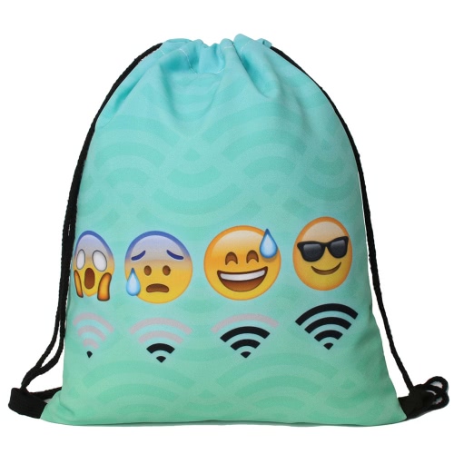 Print Drawstring Bucket Bag
