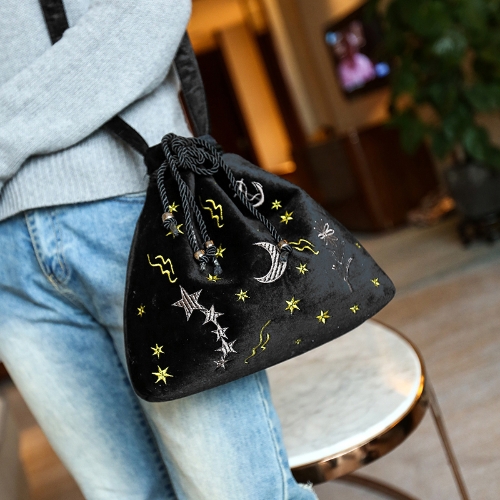 Women Velvet Bucket Bag Embroidery Drawstring Pouch Cute Shoulder Crossbody Bags Burgundy/Grey/Black
Women Velvet Bucket Bag Embroidery Drawstring Pouch Cute Shoulder Crossbody Bags Burgundy/Grey/Black