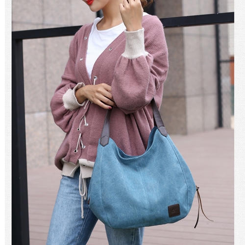 Fashion Women Multi-Pockets Canvas Handbag