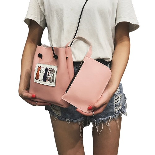 Cute Women Crossbody Bag Two Piece Set Contrast Cats Print Drawstring Shoulder Messenger Bag Clutch Bag
Cute Women Crossbody Bag Two Piece Set Contrast Cats Print Drawstring Shoulder Messenger Bag Clutch Bag