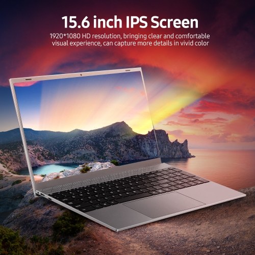 

F18 15.6 inch Laptop Intel Celeron J4115 Processor 8GB DDR3 RAM 128GB M.2 SSD Portable Business Office Laptop Silver EU Plug