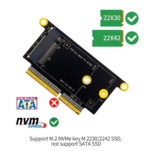 M.2 NVME SSD Adapter Card M.2 NVMe Key M 2230/2242 SSD Converter Card for MacBook Pro A1708
M.2 NVME SSD Adapter Card M.2 NVMe Key M 2230/2242 SSD Converter Card for MacBook Pro A1708