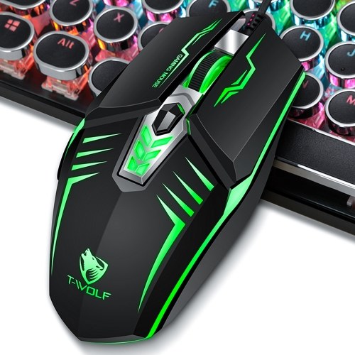T-WOLF G510 Wired Gaming Mouse 6 Button 4 Color Backlight 800-3200 Adjustable DPI Office Mouse for Laptop/PC
T-WOLF G510 Wired Gaming Mouse 6 Button 4 Color Backlight 800-3200 Adjustable DPI Office Mouse for Laptop/PC