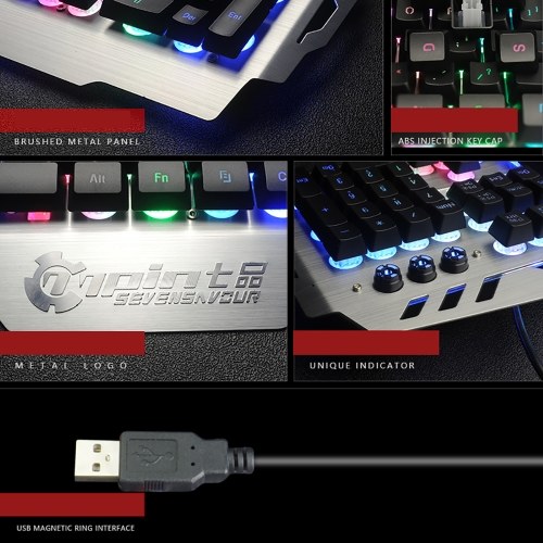 7pin PK-900 Gaming Keyboard RGB Backlight Computer Keyboard with Mobile Phone Holder Wrist Rest Silver
7pin PK-900 Gaming Keyboard RGB Backlight Computer Keyboard with Mobile Phone Holder Wrist Rest Silver