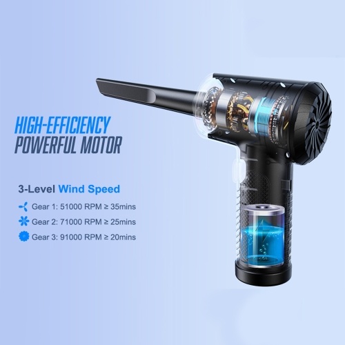 

Dust Blower for PC Electric Duster Camera Dust Blower Portable Powerful Rechargeable Dust Blower Multifunctional Nozzles Small Air Blower for Dust