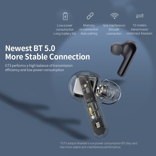Haylou GT3 TWS BT 5.0 Earphone DSP Smart Touch Control Waterproof Ear-in Headset for Sport/Vehicle Android/IOS Black
Haylou GT3 TWS BT 5.0 Earphone DSP Smart Touch Control Waterproof Ear-in Headset for Sport/Vehicle Android/IOS Black