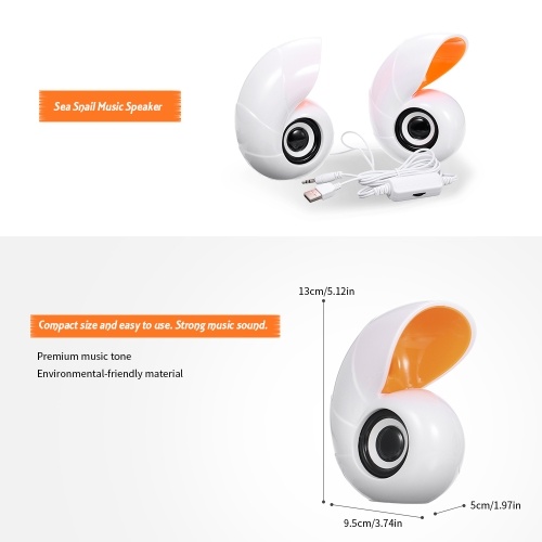 Sea Snail Music Speaker Desktop Speaker Mini Music Speaker with 3.5mm Jack for Laptop/MP3/Smartphones
Sea Snail Music Speaker Desktop Speaker Mini Music Speaker with 3.5mm Jack for Laptop/MP3/Smartphones