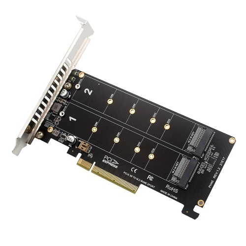 M.2 NVME to PCI-E X8 Adapter Card Expansion Card with Dual M.2 M-Key Interface Support 2230/2242/2260/2280/22110 M.2 SSD
M.2 NVME to PCI-E X8 Adapter Card Expansion Card with Dual M.2 M-Key Interface Support 2230/2242/2260/2280/22110 M.2 SSD