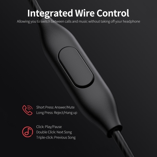Yoobao 3.5mm Wired Earphone Stereo In-ear Headphone Sports Earbud with HD Noise Cancelling Mic HiFi Sound Quality Black
Yoobao 3.5mm Wired Earphone Stereo In-ear Headphone Sports Earbud with HD Noise Cancelling Mic HiFi Sound Quality Black