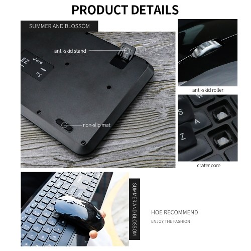 uFound R-755 Mouse and Keyboard Combo 106 keys 2.4G Transmission Keyboard + Wireless Mouse 1200DPI for Business Office Black
uFound R-755 Mouse and Keyboard Combo 106 keys 2.4G Transmission Keyboard + Wireless Mouse 1200DPI for Business Office Black