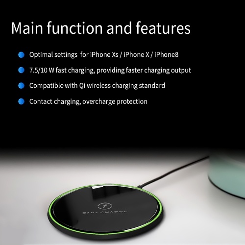 Wireless Charger 7.5W/10W Fast Charge Lightweight Design Compatible with iPhone/Samsung Wireless Charging Series Phones Black
Wireless Charger 7.5W/10W Fast Charge Lightweight Design Compatible with iPhone/Samsung Wireless Charging Series Phones Black