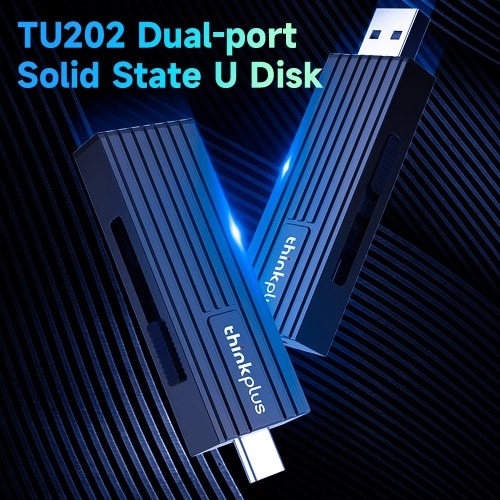 

ThinkPlus TU202 128 ГБ USB3.0 / Type-C Двухпортовый портативный твердотельный U-диск Высокоскоростной USB-накопитель для смартфона, ПК, ноутбука