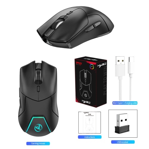 HXSJ T40 T40 Wireless Mouse 2.4G+BT5.1+BT5.1 USB Receiver Triple Modes Mouse with 7 RGB Light Gaming Mouse for PC Computer Notebook Rechargeable Battery 4000DPI Adjustable Level
HXSJ T40 T40 Wireless Mouse 2.4G+BT5.1+BT5.1 USB Receiver Triple Modes Mouse with 7 RGB Light Gaming Mouse for PC Computer Notebook Rechargeable Battery 4000DPI Adjustable Level