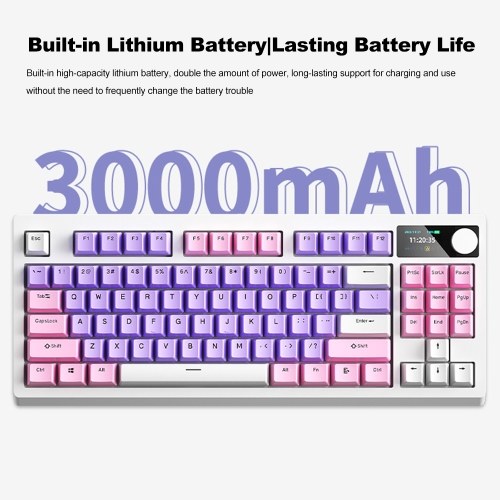 Wireless Mechanical Keyboard K87 Keyboard RGB Mechanical Keyboard Three Mode Connectivity 18 Lighting Effects Hot Swap High Capacity Battery DIY Software Support for PC Gaming and Typing (White Switch)
Wireless Mechanical Keyboard K87 Keyboard RGB Mechanical Keyboard Three Mode Connectivity 18 Lighting Effects Hot Swap High Capacity Battery DIY Software Support for PC Gaming and Typing (White Switch)