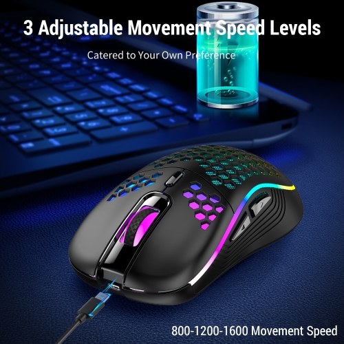 Wireless Gaming Mouse 2.4GHz with Colourful Light Rechargeable 6D Buttons High-Precision Optical Sensor for Laptop Computer
Wireless Gaming Mouse 2.4GHz with Colourful Light Rechargeable 6D Buttons High-Precision Optical Sensor for Laptop Computer