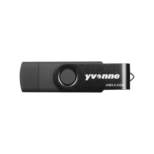 

yvonne YT602-3 USB3.0 U Disk Rotating 16GB OTG USB Flash Drive Double Ports High Speed U Disk for Mobile Phone/PC/Laptop