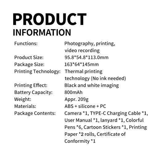 Kids Camera 48MP Front and Rear Kids Print Camera Thermal Print Multifunctional Camera for Kids High-Clear Screen 800mAh Battery 32GB SD Card Creative DIY Colored Pens Stickers Lanyard Camera for Kids Ages 3 and Up
Kids Camera 48MP Front and Rear Kids Print Camera Thermal Print Multifunctional Camera for Kids High-Clear Screen 800mAh Battery 32GB SD Card Creative DIY Colored Pens Stickers Lanyard Camera for Kids Ages 3 and Up