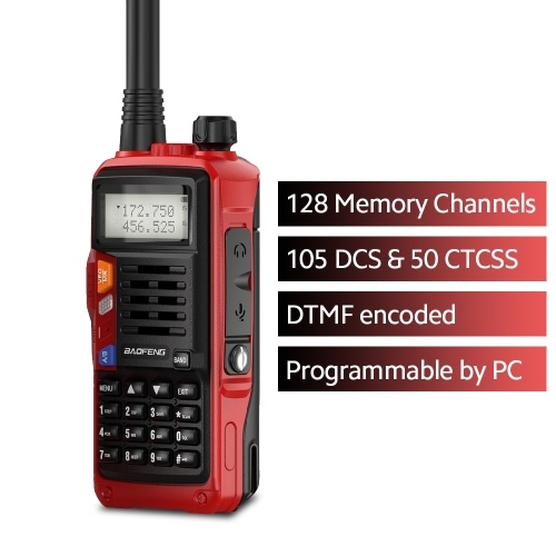 BAOFENG UV-S9 III Handheld Walkie Talkie Tri-Band 10W Ham Radio 2 Antenna 10KM Long Range VOX Function 128CH Black, UK Plug
BAOFENG UV-S9 III Handheld Walkie Talkie Tri-Band 10W Ham Radio 2 Antenna 10KM Long Range VOX Function 128CH Black, UK Plug