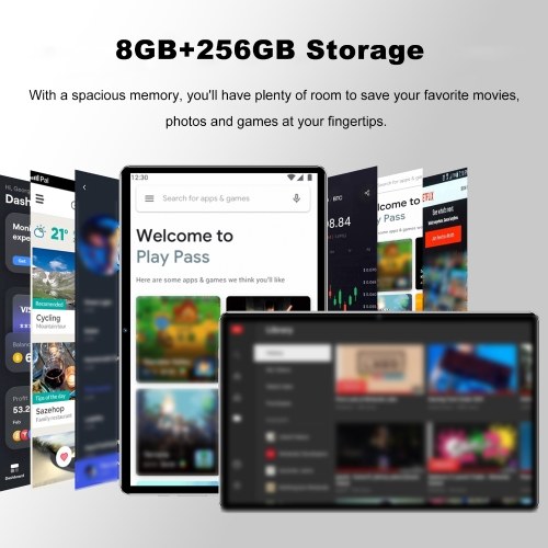 Tablet 8GB+256GB 10.1 inch Screen 5G Calling 10-Core MT6797 Processor 128GB Expandable Memory Large Storage Capacity 1960*1080 High-Clear Large Screen BT5.0 7000mAh Battery Long Standby Time Android12 Multifunctional Network Connection
Tablet 8GB+256GB 10.1 inch Screen 5G Calling 10-Core MT6797 Processor 128GB Expandable Memory Large Storage Capacity 1960*1080 High-Clear Large Screen BT5.0 7000mAh Battery Long Standby Time Android12 Multifunctional Network Connection
