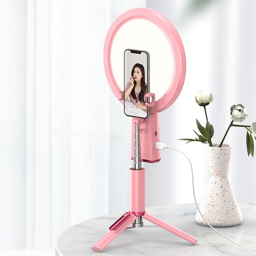 Fill Light Selfie Stick Stable Tripod BT Remote Shutter Rotatable Mounting Seat Makeup Mirror with Adjustable Light Max 32in Pink
Fill Light Selfie Stick Stable Tripod BT Remote Shutter Rotatable Mounting Seat Makeup Mirror with Adjustable Light Max 32in Pink