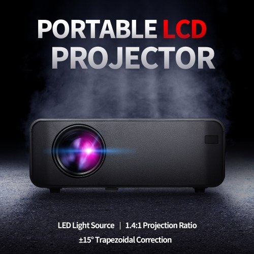 

W80 Portable LCD Projector 480P Physical Resolution Multiple Ports for Office Home Theater White EU Plug(Same Screen Version)