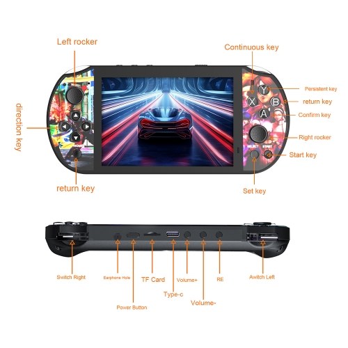 Q3 Handheld Game Console 4.3-Inch Large Screen Portable Video Gaming Console with 10000+ Games Preloaded Support 64G Trans-Flash Card
Q3 Handheld Game Console 4.3-Inch Large Screen Portable Video Gaming Console with 10000+ Games Preloaded Support 64G Trans-Flash Card