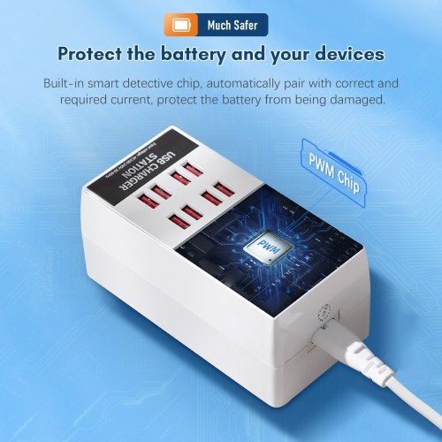 

100W USB Charging Station USB Plug Charger 20-port Desktop Charger Compatible with IOS & Android System And iPhone/Huawei/Xiaomi/Samsung/OPPO/VIVO