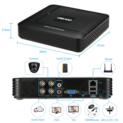 OWSOO 4CH 1080P Hybrid DVR CCTV Camera System OWSOO 4CH 1080P Hybrid DVR CCTV Camera System