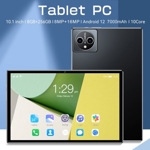 

Tablet 8GB+256GB 10.1 inch Screen 5G Calling 10-Core MTK6797 Processor 128GB Expandable Memory Large Storage Capacity High-Clear Large Screen BT5.0 7000mAh Battery Long Standby Time Multifunctional Network Connection