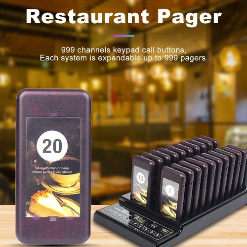Wireless Calling System Restaurant Pager System Vibration Buzzer System with 20 Pagers for Restaurant Church Clinic EU Plug
Wireless Calling System Restaurant Pager System Vibration Buzzer System with 20 Pagers for Restaurant Church Clinic EU Plug