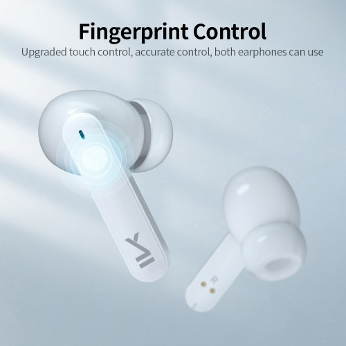 

LK BT5.0 Earphones Noise Canceling Earphones The Noise Reduction Intelligent Dual Host Accurate Fingerprint Control White