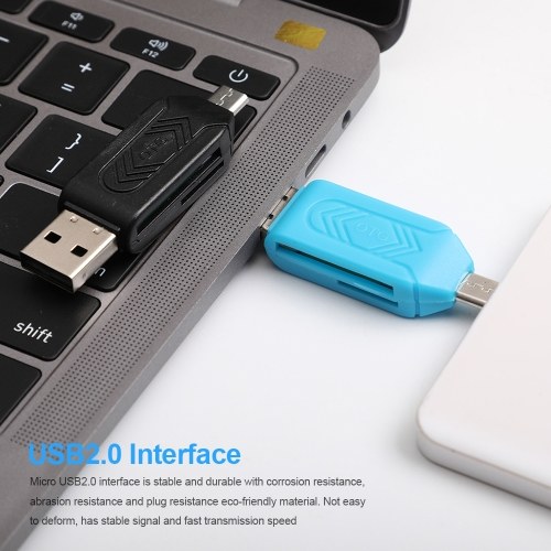 

Micro USB 2 IN 1 OTG Card Reader Type-C3.0 Support TF Card Recorder Phone Storage Card Rotatable Card Reader White