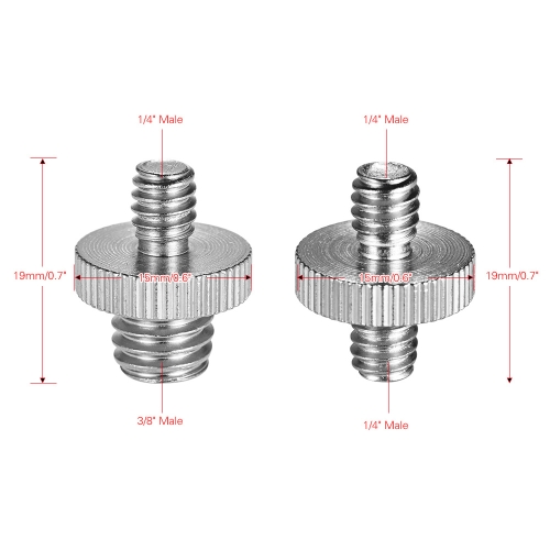 10pcs Screw Adapter 1/4"-20 Male to 1/4"-20 Male Screw 1/4"-20 Male to 3/8"-16 Male Screw
10pcs Screw Adapter 1/4"-20 Male to 1/4"-20 Male Screw 1/4"-20 Male to 3/8"-16 Male Screw