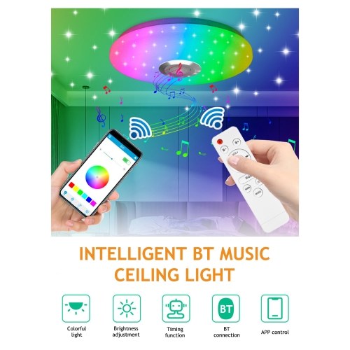 Intelligent Ceiling Light Remote Control BT APP Control Atmosphere Colorful Light Living Room Bedroom Light(Diameter: 330mm)
Intelligent Ceiling Light Remote Control BT APP Control Atmosphere Colorful Light Living Room Bedroom Light(Diameter: 330mm)