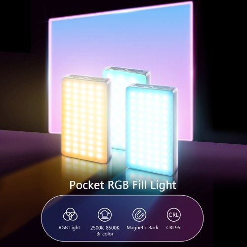 Andoer YY100 Pocket RGB LED Video Light 2500K-8500K Photography Fill Light Dimmable CRI95+ 10 Lighting Effects Built-in Battery with Silicon Diffuser Cold Shoe Mount Ballhead Adapter for Vlog Live Broadcast Portraits Weddings Photography
Andoer YY100 Pocket RGB LED Video Light 2500K-8500K Photography Fill Light Dimmable CRI95+ 10 Lighting Effects Built-in Battery with Silicon Diffuser Cold Shoe Mount Ballhead Adapter for Vlog Live Broadcast Portraits Weddings Photography
