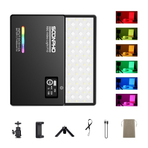 SOOPHO P10 RGB LED Panel Lights Video Fill Light Full Color Camera Light CRI95+ 12 Light Modes Built-in Battery Power Alumium Shell Suitable for Studio Photographer Video Vloger Live Streaming
SOOPHO P10 RGB LED Panel Lights Video Fill Light Full Color Camera Light CRI95+ 12 Light Modes Built-in Battery Power Alumium Shell Suitable for Studio Photographer Video Vloger Live Streaming